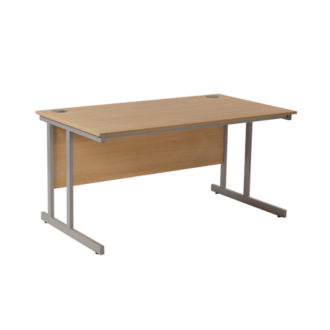 VDU Cantilever Workstation - 1500mm - 800mm Deep - Sepia Oak