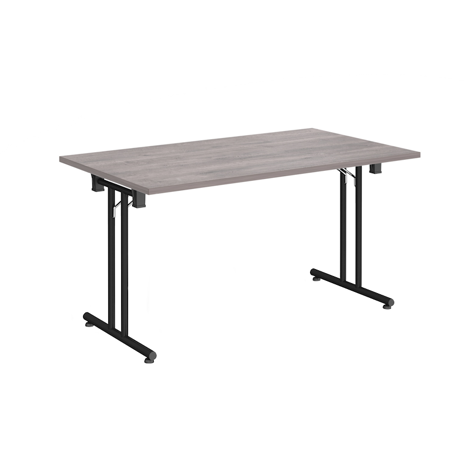 Rectangular Folding Leg Table - 1400 - Black - Grey Oak
