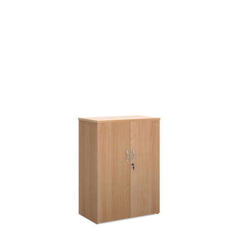 Double Door Cupboard - 1090mm High - Two Shelves - Beech