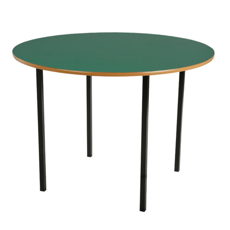 Round Classroom Table - Black Legs - Green