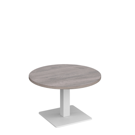 Brescia Circular Coffee Table - White - Grey Oak