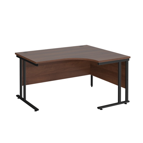 Radial Cantilever Workstation - 1400 - Black - Right - Walnut