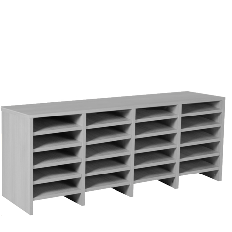 Post Sorter Hood Units - Pigeon Hole Units - 4 Bay - 24 Compartment - Light Grey