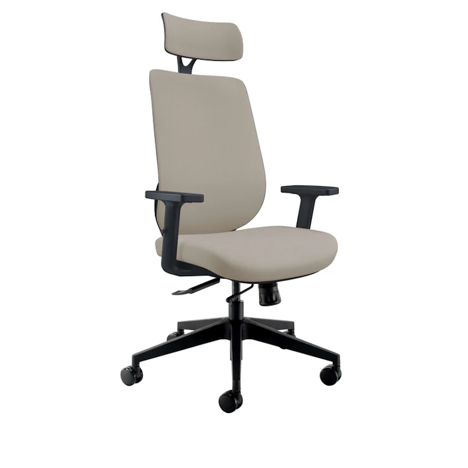 Maldini High Back Office Chair - Beige - Black