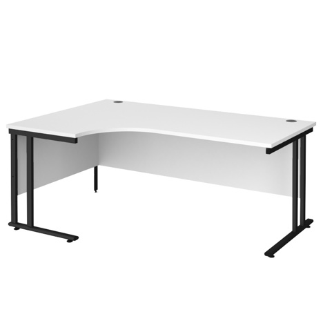 Radial Cantilever Workstation - 1800 - Black - Left - White