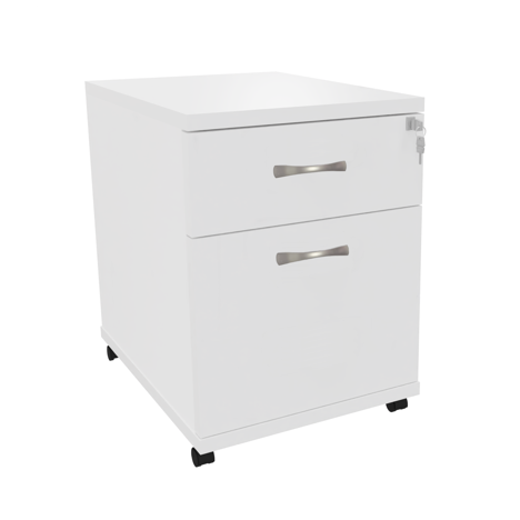 Platinum Range - Mobile Pedestals - 2 Drawer - White