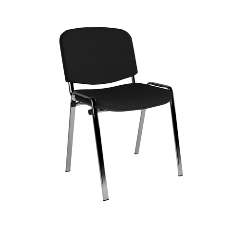 Stacking Side Chair - Chrome Frame - No Arms - Black
