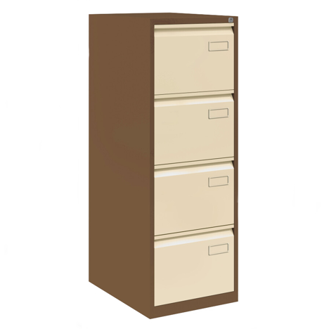 Bisley Four Drawer Filing Cabinets - Coffee-Cream
