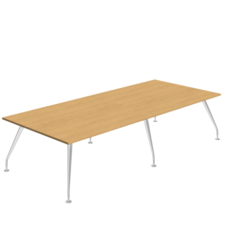 Massa Boardroom Table - 3200 - Silver Legs - Sorano Oak