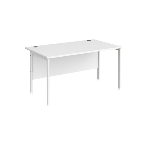 Straight Desk - H-Frame - 1400 - White - White