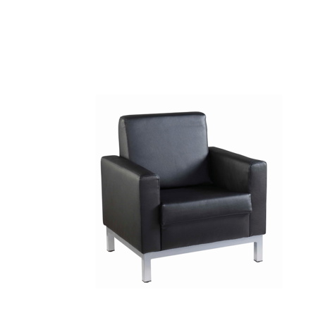 Helsinki Square Back Leather Reception Arm Chair 800mm Wide