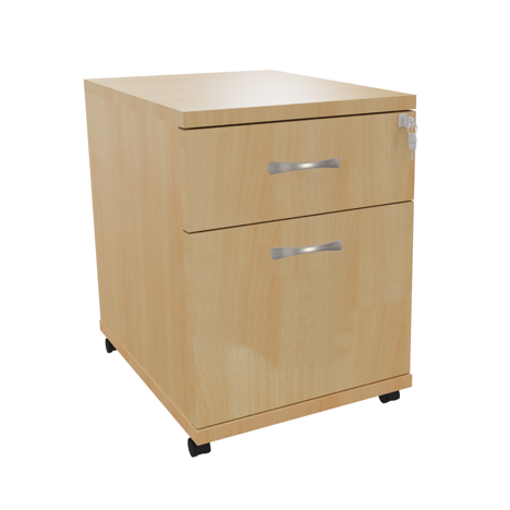 Platinum Range - Mobile Pedestals - 2 Drawer - Oak