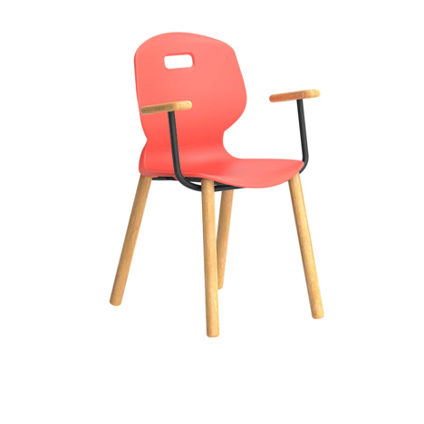 Titan Arc Wooden Four Leg Frame with Arms - Size 5 - Coral
