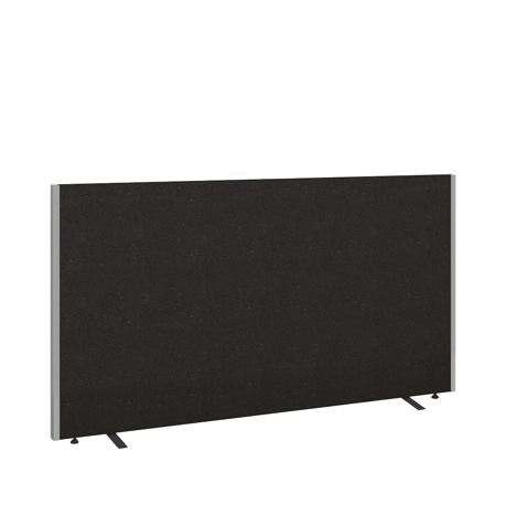 Floor Standing Fabric Screen - W1800 x D40 x H1200mm - Black