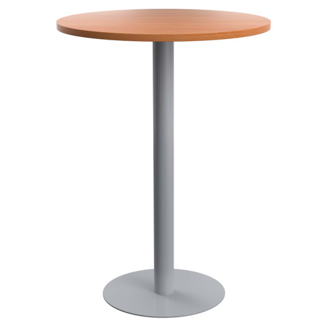 Contract 800mm High Table - Silver Base - Beech Top