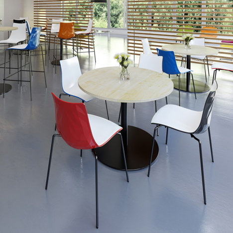 Monza Square Poseur Table with Flat Round Base