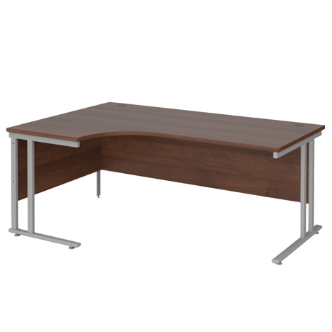 Radial Cantilever Workstation - 1800 - Silver - Left - Walnut