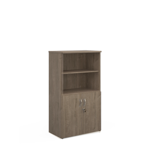 Combination Unit with Open Top - 1440mm High - One Shelf - Grey Oak