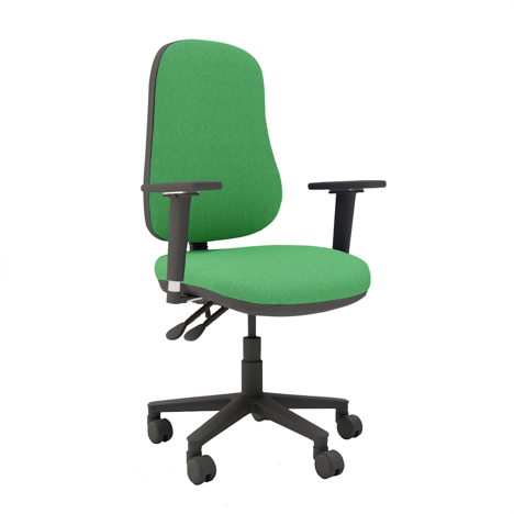 Ergo High Back Operator Chair - 3D Arms - Green