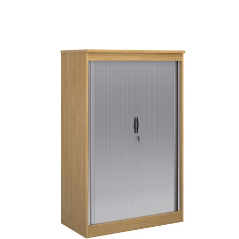 Horizontal Systems Tambour Door Cupboard 1600 - Oak