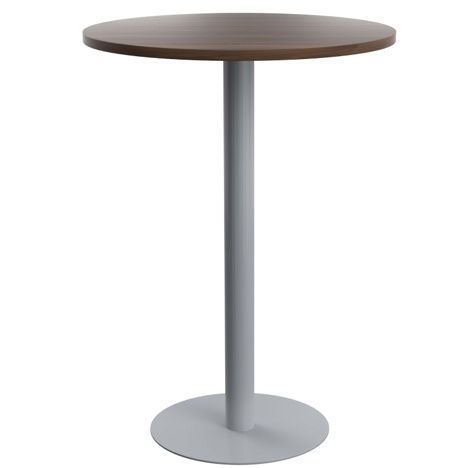 Contract 800mm High Table - Silver Base - Dark Walnut Top