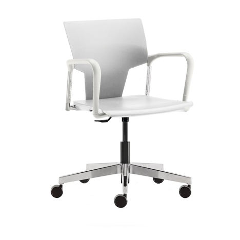 IKON Meeting and Boardroom Chair - With Arms - Swivel Base - White