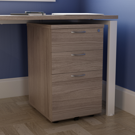 3 Drawer Tall Under Desk Mobile Pedestal