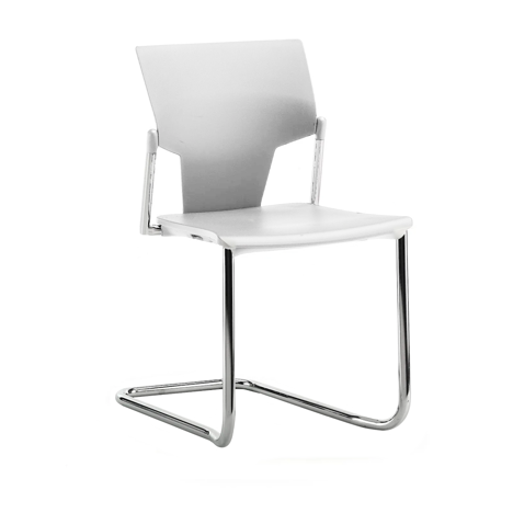 IKON Meeting and Boardroom Chair - No Arms - Cantilever Frame - White