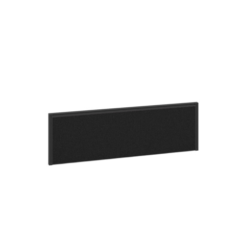 Straight Fabric Desktop Screen with Black Aluminium Frame - 1200mm - Charcoal