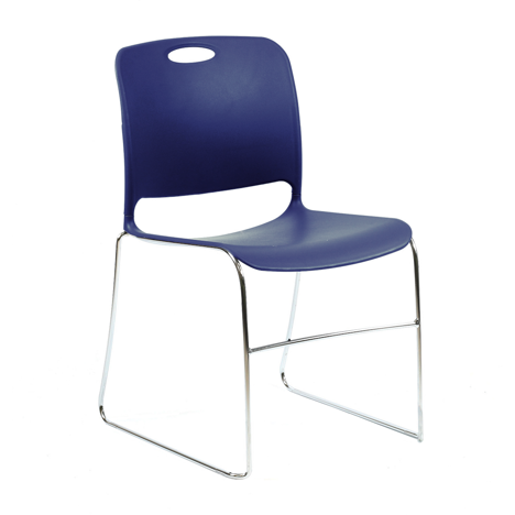 Maestro HD Stacking Chair - Chrome Frame - Ultra Blue