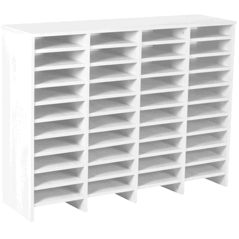 Post Sorter Hood Units - Pigeon Hole Units - 4 Bay - 44 Compartment - White