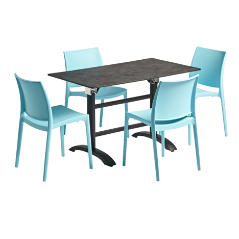 Maya Side Chairs Dining Set - Light Blue