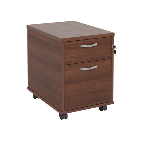 Mobile Under Desk Pedestal - 2 Drawer - Walnut