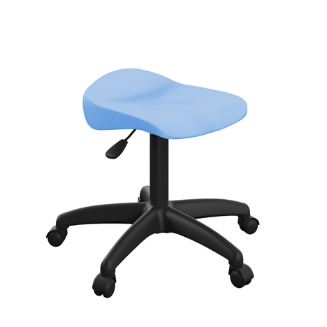 Titan Swivel Junior Stool with Plastic Base and Castors - Sky Blue