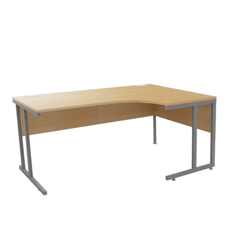 Platinum Range - Radial Workstation - Cantilever - 1600mm - Right Hand - Oak