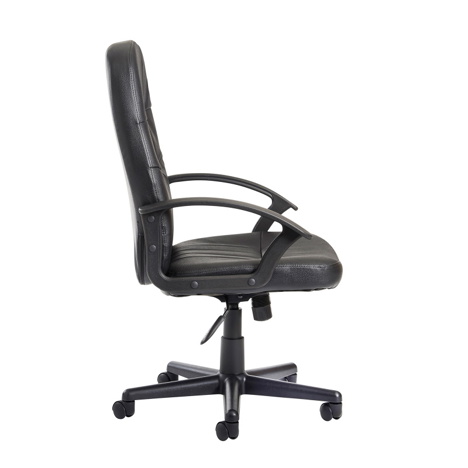 Cavalier High Back Managers Chair - Black Leather Faced