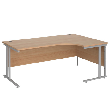 Radial Cantilever Workstation - 1800 - Silver - Right - Beech