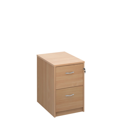 Deluxe Two Drawer Filing Cabinet with Silver Handles - 780mm - Beech