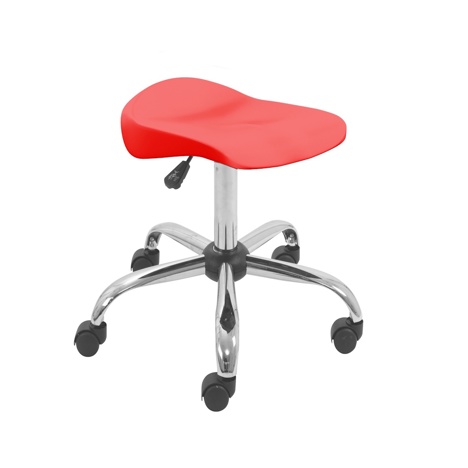 Titan Swivel Senior Stool - with Chrome Base and Castors - Red