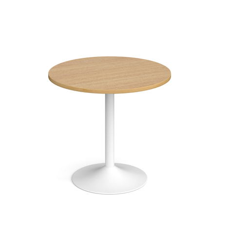 Genoa Circular Dining Table - White - Oak