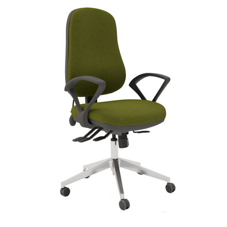 Ergo Plus Task Chair - Fixed Arms - Chrome Base
