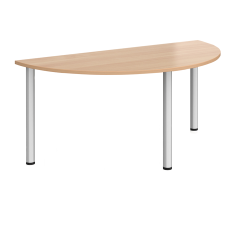 Semi Circular Radial Leg Meeting Table 1600 - Silver - Beech