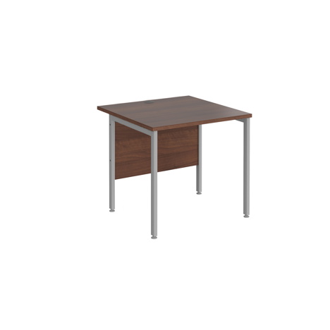 Straight Desk - H-Frame - 800 - Silver - Walnut