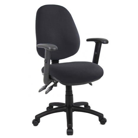 Vantage 200 Fabric Operator Chair - Height Adjustable Arms - Black