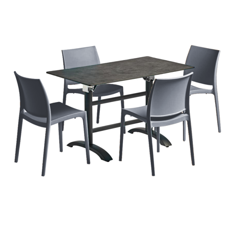 Maya Side Chairs Dining Set - Dark Grey