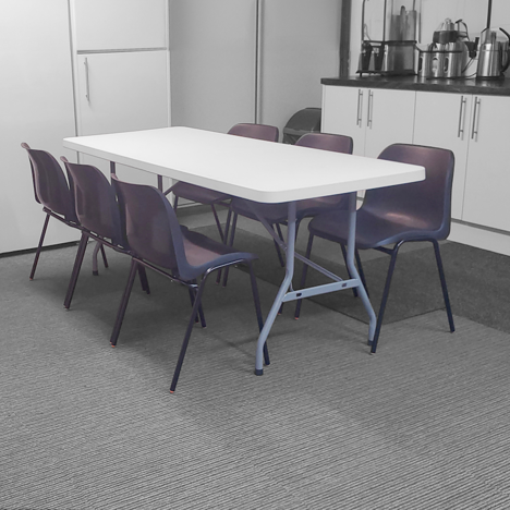 Blow Moulded Hard Plastic Table with Folding Legs