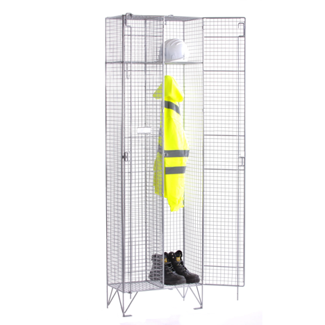 Full Wire Mesh Lockers - Single Door - Nest of Two