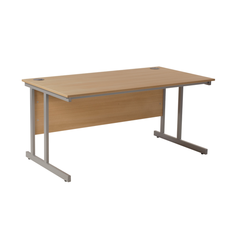 VDU Cantilever Workstation - 1600mm - 800mm Deep - Sepia Oak