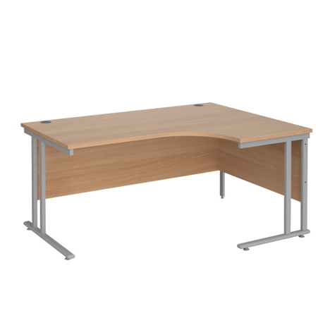 Radial Cantilever Workstation - 1600 - Silver - Right - Beech