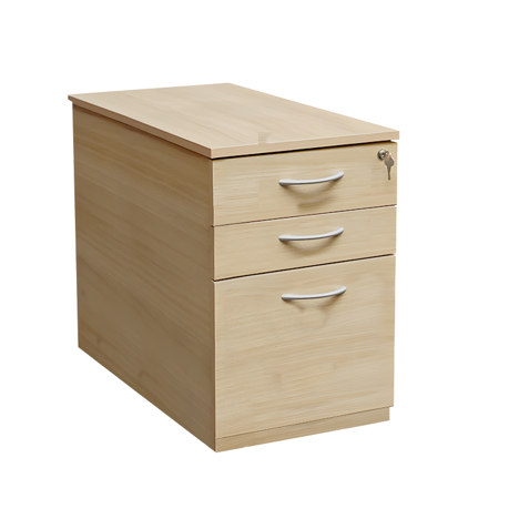 Desk High 3 Drawer Pedestal - 800 - Oak